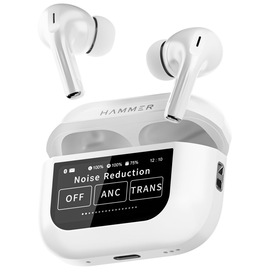 TouchView 2.8in Screen Bluetooth Earbuds With Power Bank Case - Black | Inspired Finds